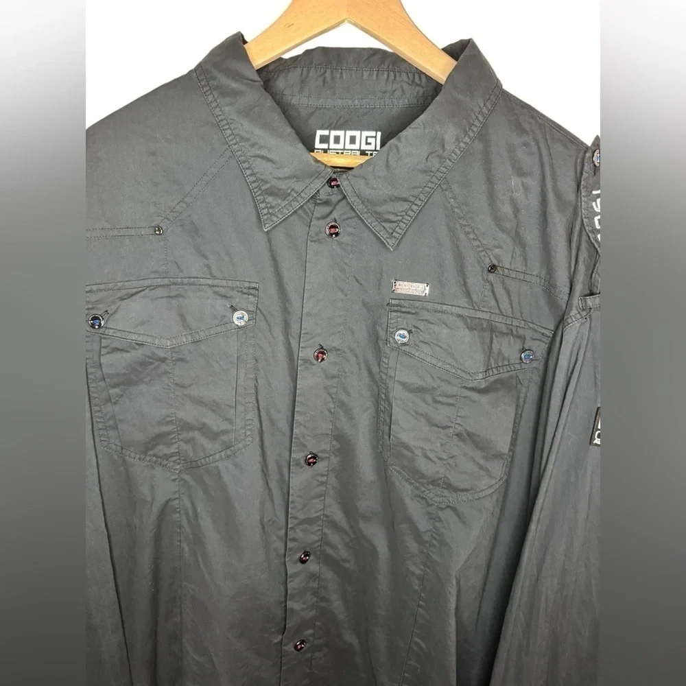 Coogi Vintage Long Sleeve Button Up Shirt Size 6XL Black